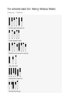 Merry Widow Waltz — tin whistle tab