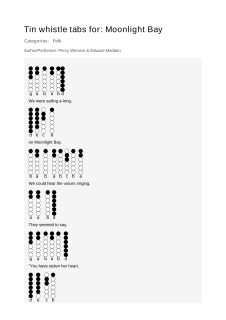 Moonlight Bay — tin whistle tab