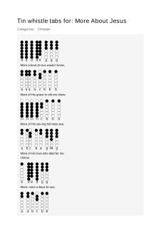 More About Jesus — tin whistle tab