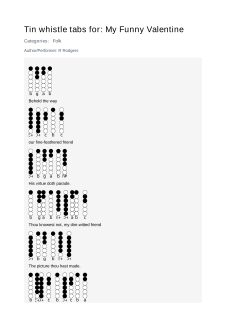 My Funny Valentine — tin whistle tab