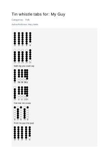 My Guy — tin whistle tab