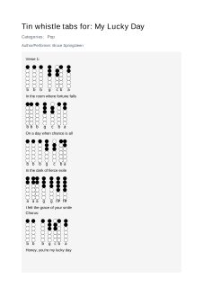 My Lucky Day — tin whistle tab