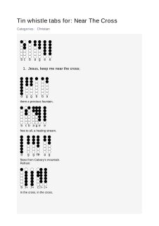 Near The Cross — tin whistle tab