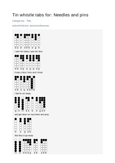 Needles and pins — tin whistle tab