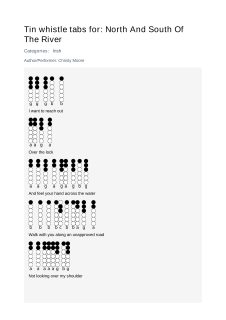 North And South Of The River — tin whistle tab