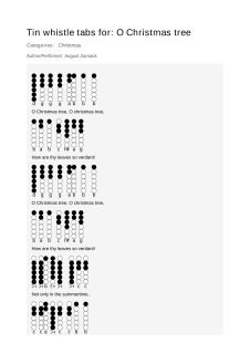 O Christmas tree — tin whistle tab