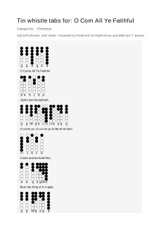 O Com All Ye Faithful — tin whistle tab