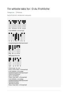 O du Frohliche — tin whistle tab