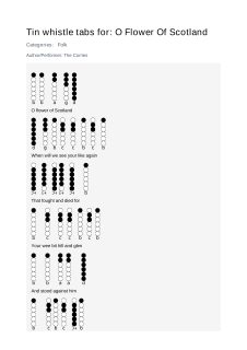 O Flower Of Scotland — tin whistle tab