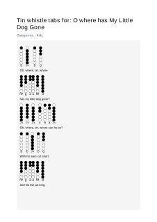 O where has My Little Dog Gone — tin whistle tab