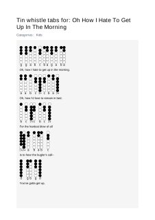 Oh How I Hate To Get Up In The Morning — tin whistle tab