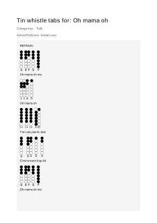 Oh mama oh — tin whistle tab
