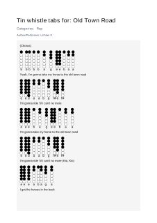 Old Town Road — tin whistle tab