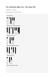 On And On — tin whistle tab