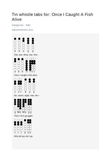 Once I Caught A Fish Alive — tin whistle tab