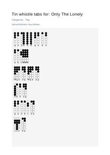 Only The Lonely — tin whistle tab