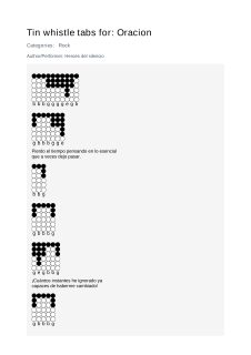 Oracion — tin whistle tab