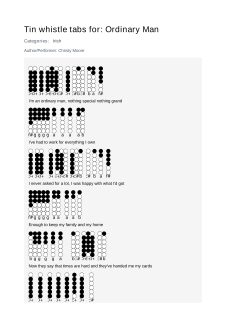 Ordinary Man — tin whistle tab