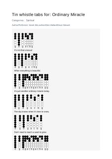 Ordinary Miracle — tin whistle tab