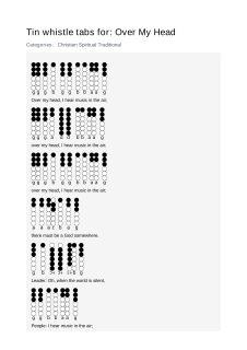 Over My Head — tin whistle tab