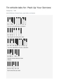 Pack Up Your Sorrows — tin whistle tab