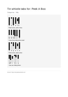 Peek A Boo — tin whistle tab