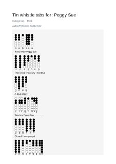 Peggy Sue — tin whistle tab