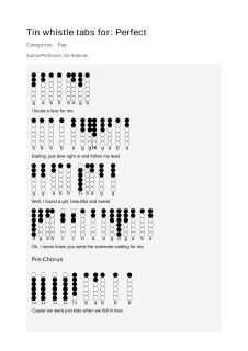 Perfect — tin whistle tab