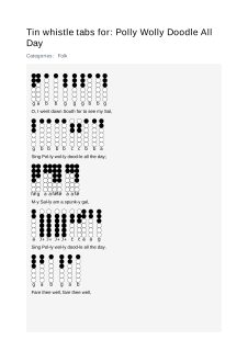 Polly Wolly Doodle All Day — tin whistle tab