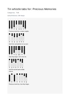 Precious Memories — tin whistle tab