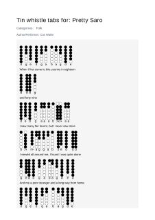 Pretty Saro — tin whistle tab