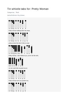 Pretty Woman — tin whistle tab
