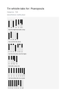 Psaropoula — tin whistle tab