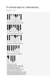 Railroad Boy — tin whistle tab