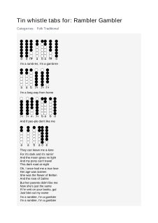 Rambler Gambler — tin whistle tab