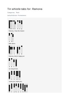 Ramona — tin whistle tab