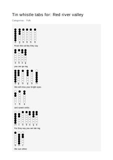 Red river valley — tin whistle tab