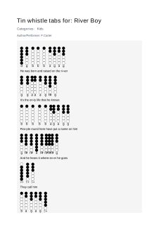 River Boy — tin whistle tab