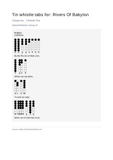 Rivers Of Babylon — tin whistle tab