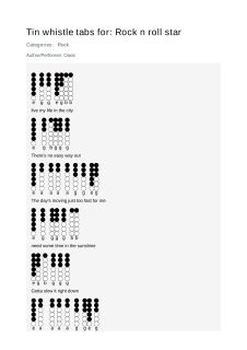 Rock n roll star — tin whistle tab