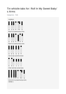 Roll In My Sweet Baby’s Arms — tin whistle tab