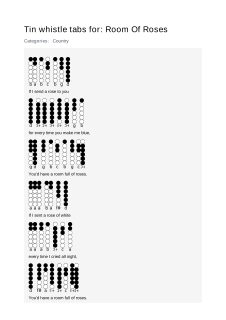 Room Of Roses — tin whistle tab