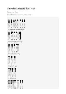 Run — tin whistle tab