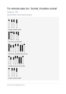 Schlaf, Kindlein schlaf — tin whistle tab