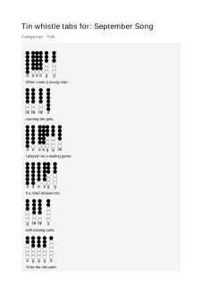 September Song — tin whistle tab