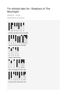 Shadows In The Moonlight — tin whistle tab