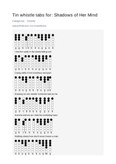 Shadows of Her Mind — tin whistle tab