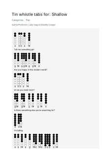 Shallow — tin whistle tab