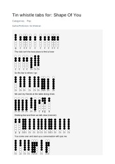Shape Of You — tin whistle tab