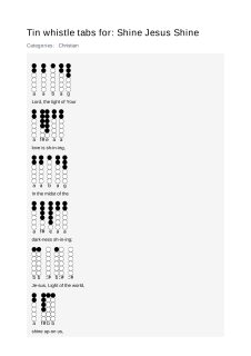 Shine Jesus Shine — tin whistle tab